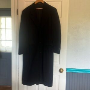 John Ashford Men’s  long black wool coat